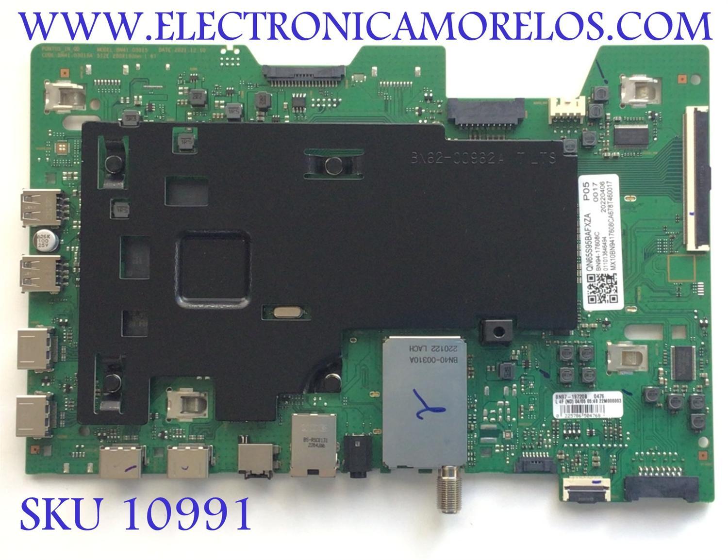 MAIN PARA SMART TV  SAMSUNG OLED 4K RESOLUCION  (3840 X 2160)  / NUMERO DE PARTE BN94-17608C / BN41-03015A / BN97-19720B / BN9417608C / 17608C / NUMERO DE PANEL CY-AB065FLLV1H / MODELO QN65S95BA FXZA  FA01